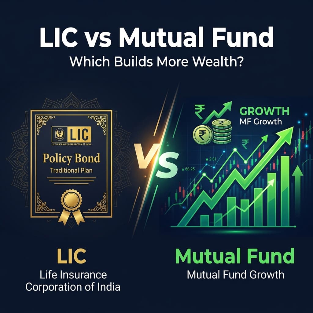 LIC vs Mutual Fund comparison for Indian investors 2026