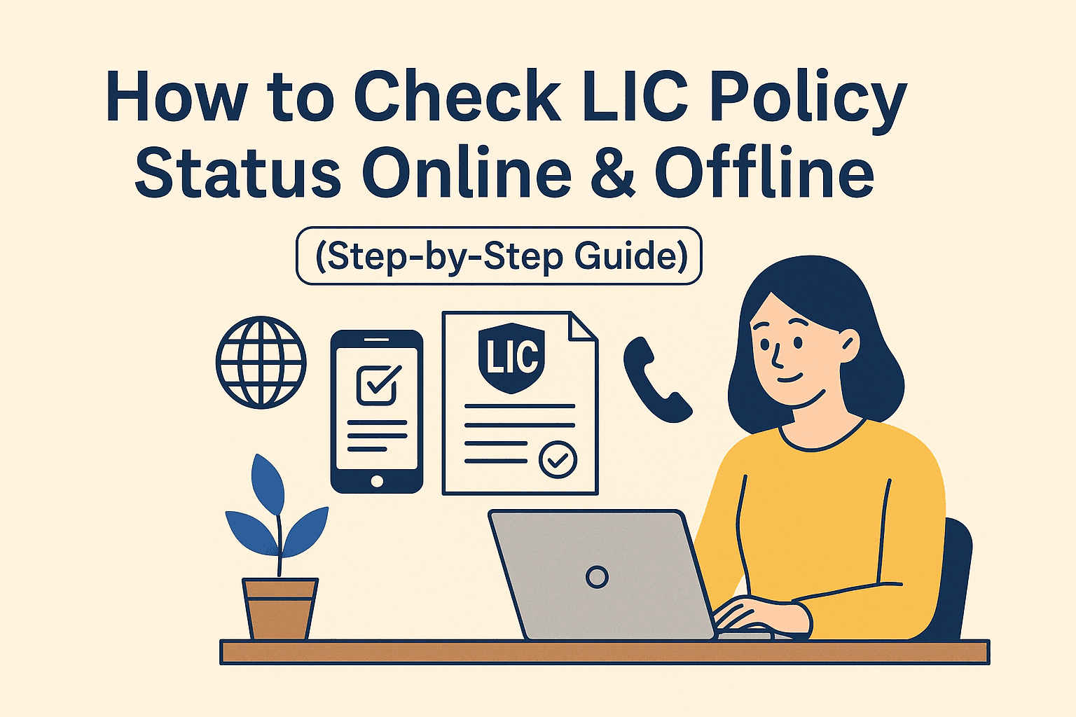 Checking LIC policy status online on mobile phone
