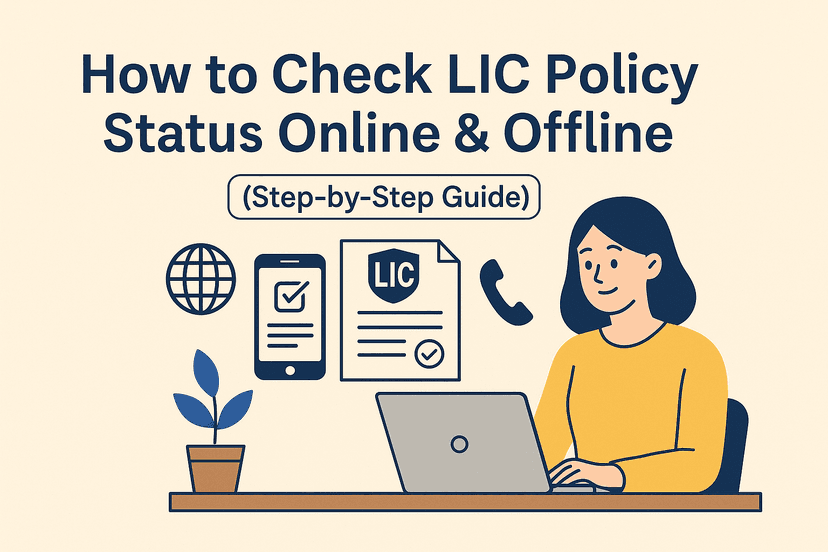 Person checking LIC policy status online